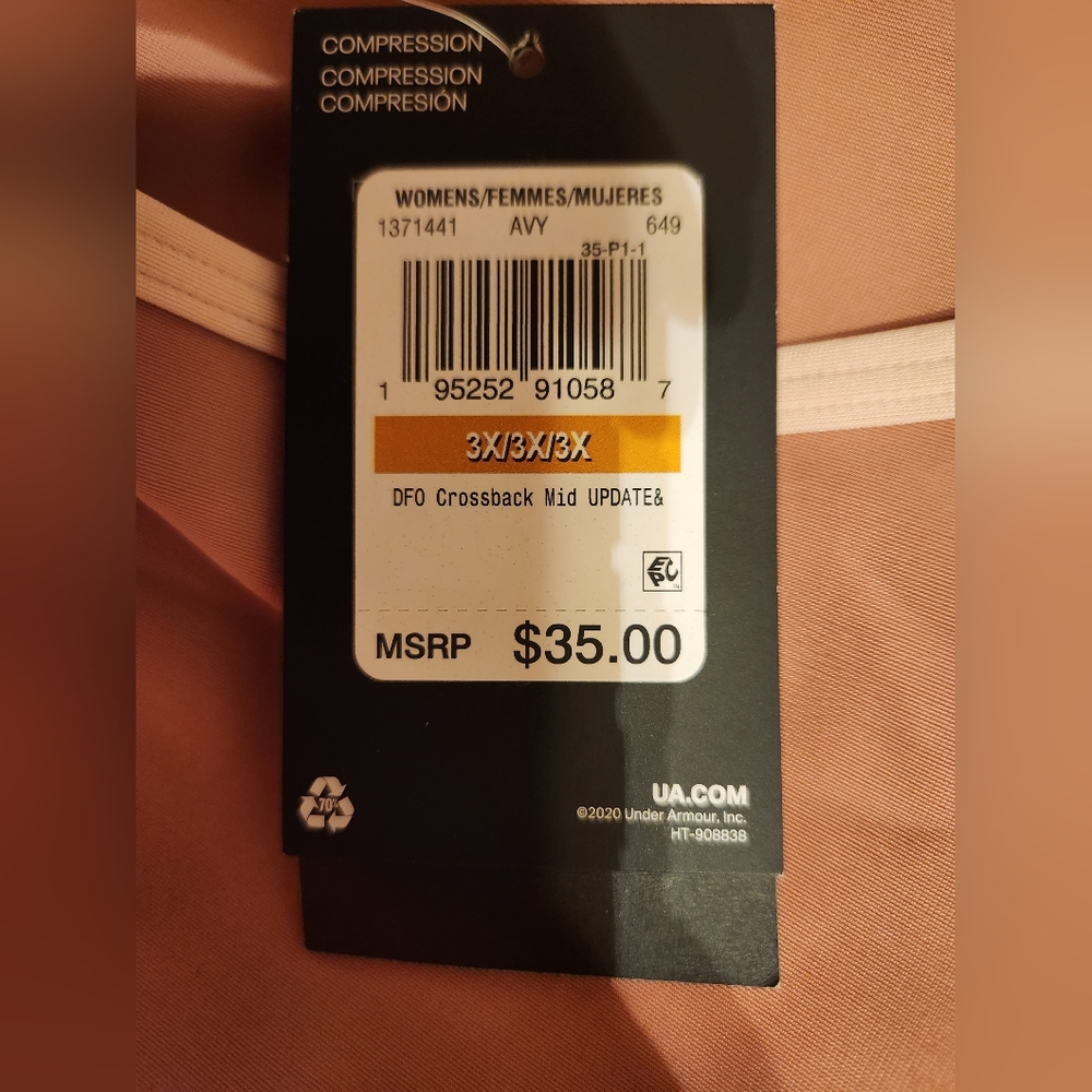 Under Armour Women's Armour Mid Crossback Sports Bra Size 3X - Picture 3 of 8